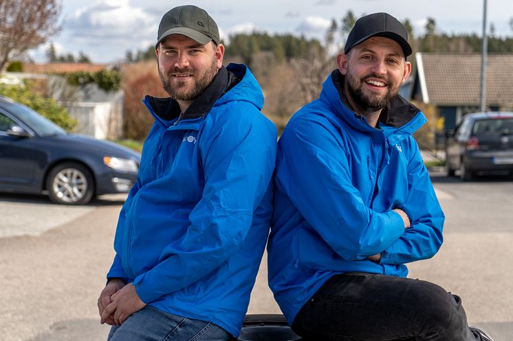 Carjoys medgrundare Jonas Aronsson (tv.) och Simon Ekstrand (th)_