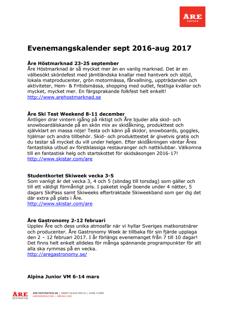 Eventkalender 2016-2017