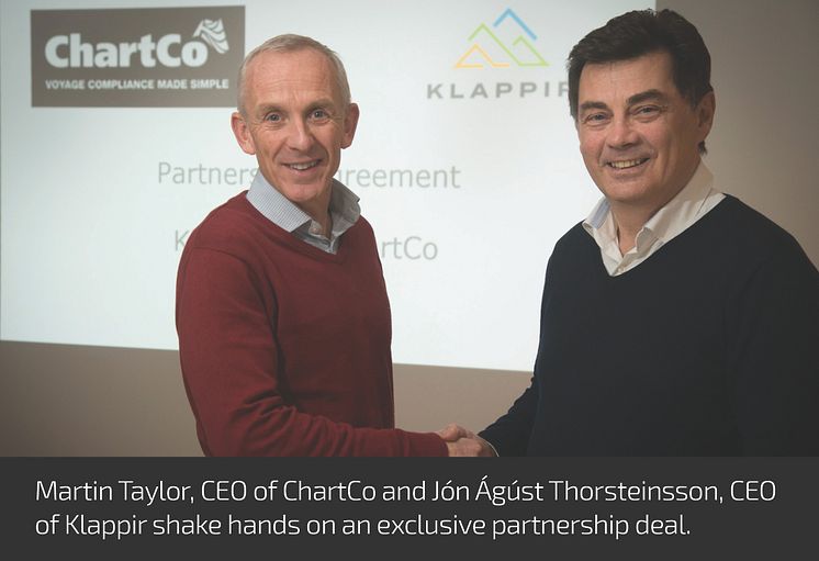 High res image - ChartCo - Martin Taylor with Jón Ágúst Thorsteinsson, CEO of Klappir