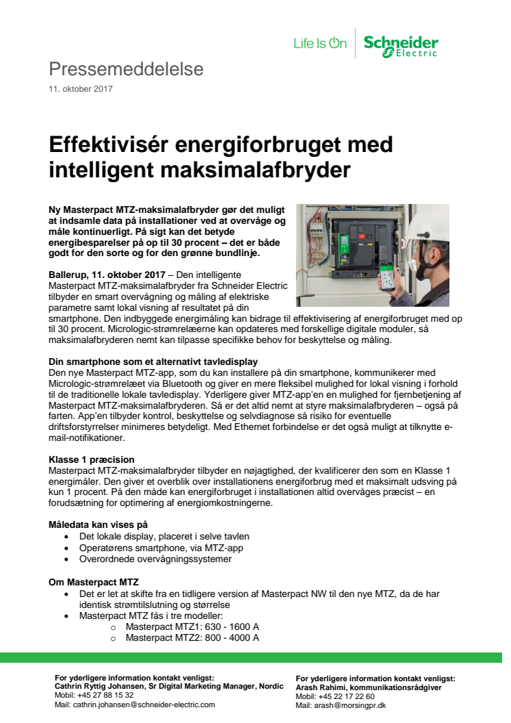 Effektivisér energiforbruget med intelligent maksimalafbryder 