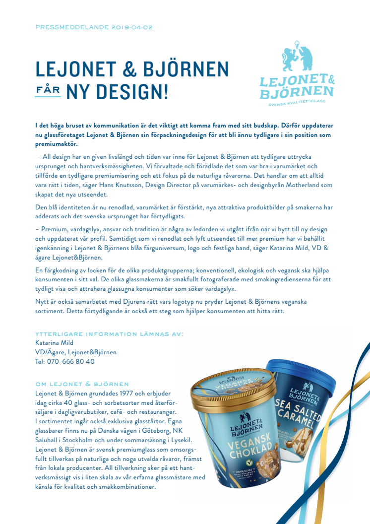 ​Lejonet&Björnen får ny design!