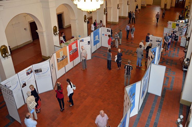 Blick auf die Notenspur-Ausstellung im Neuen Rathaus in Leipzig