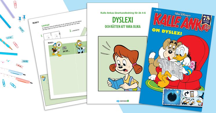 Kalle Anka och dyslexi skolmaterial