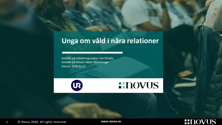 Våld i ungas parrelationer - Novusundersökning