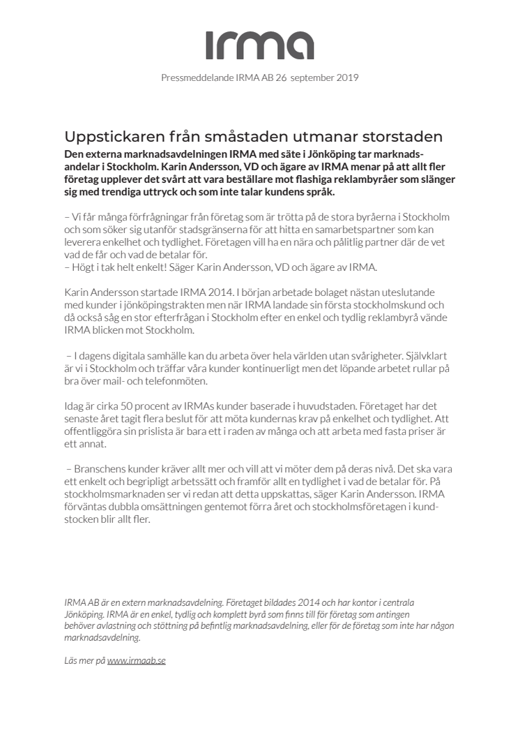 Uppstickaren från småstaden utmanar storstaden
