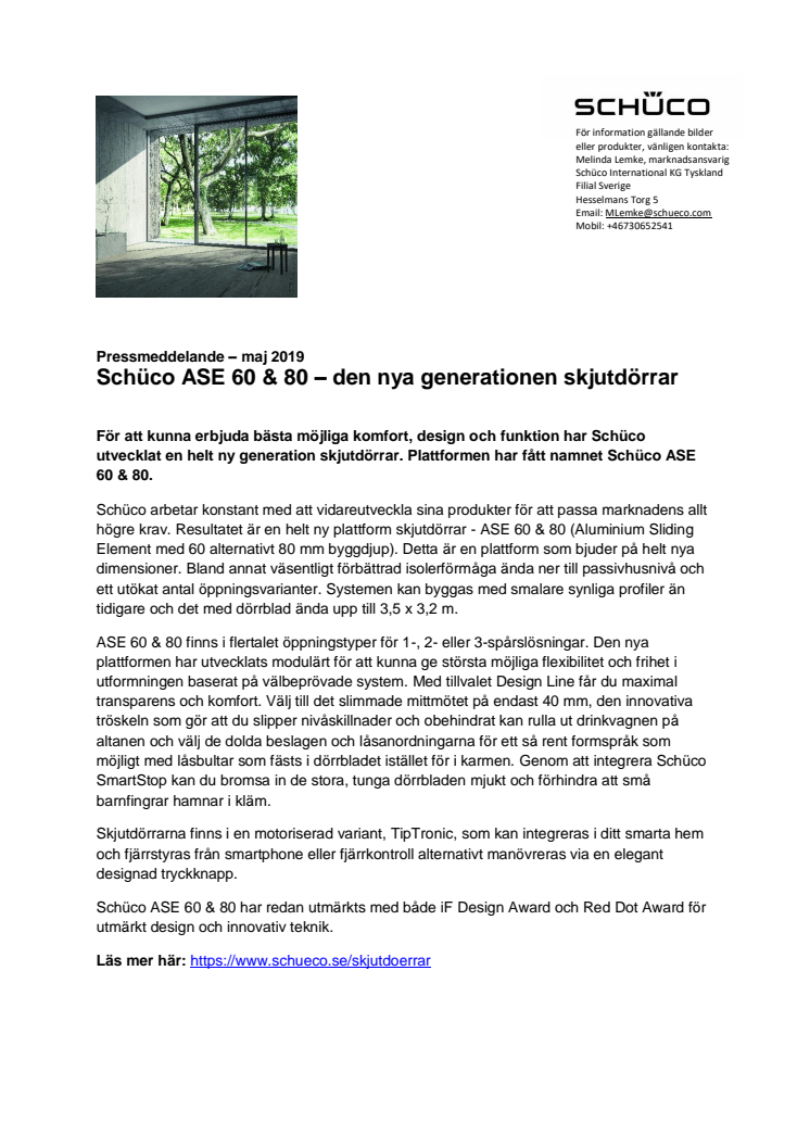 Schüco ASE 60 & 80 – den nya generationen skjutdörrar