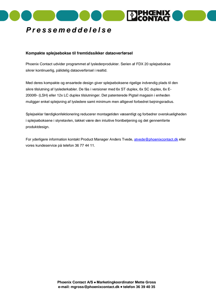 Kompakte splejsebokse til fremtidssikker dataoverførsel