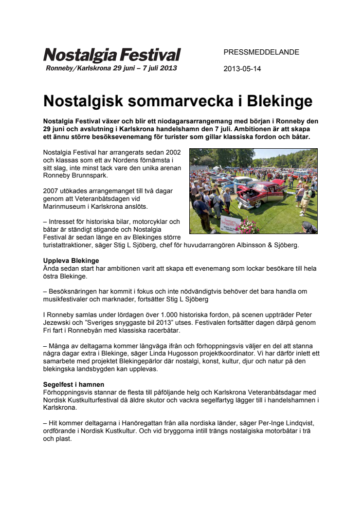 Nostalgisk sommarvecka i Blekinge