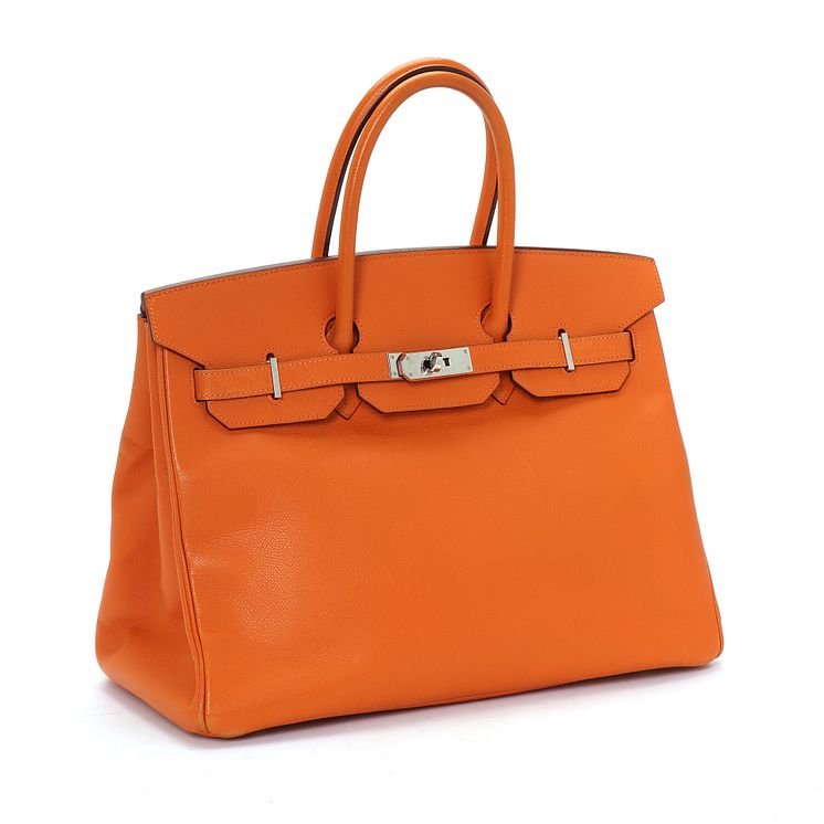 Hermès: "Birkin 35" af orange Epsom-læder