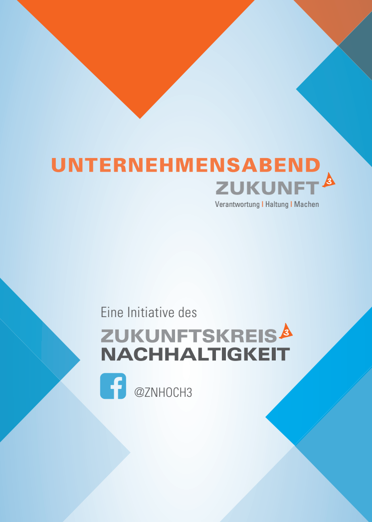 Zukunftskreis Nachhaltigkeit HOCH3, Unternehmensabend am 9.10.19, Booklet zur Veranstaltung