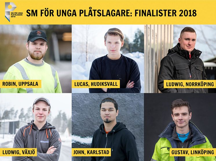 Årets finalister i SM för unga plåtslagare 2018