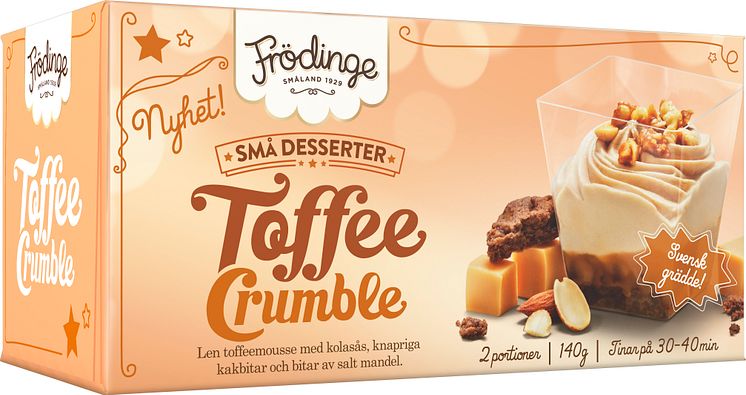 Toffee Crumble är en av tre små desserter från Frödinge