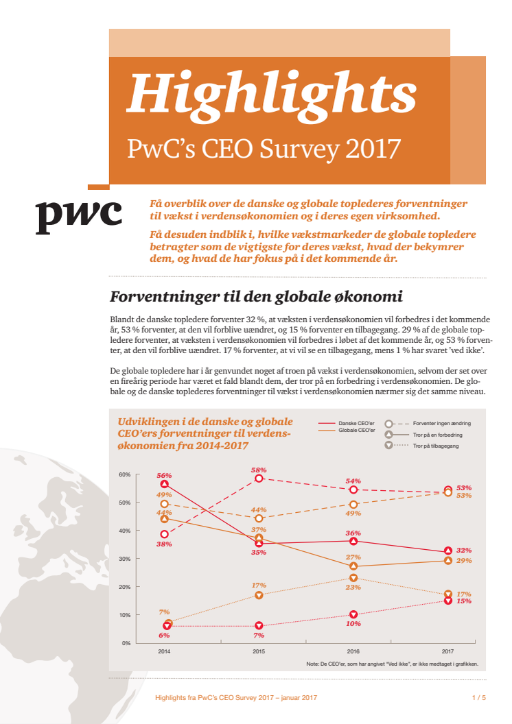 Highligts fra PwC's CEO Survey 2017