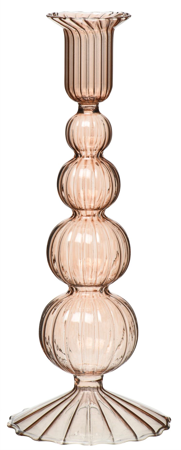 NYHET! Candle holder Bonnie 22 cm Beige Glass 9,99 EUR.jpg