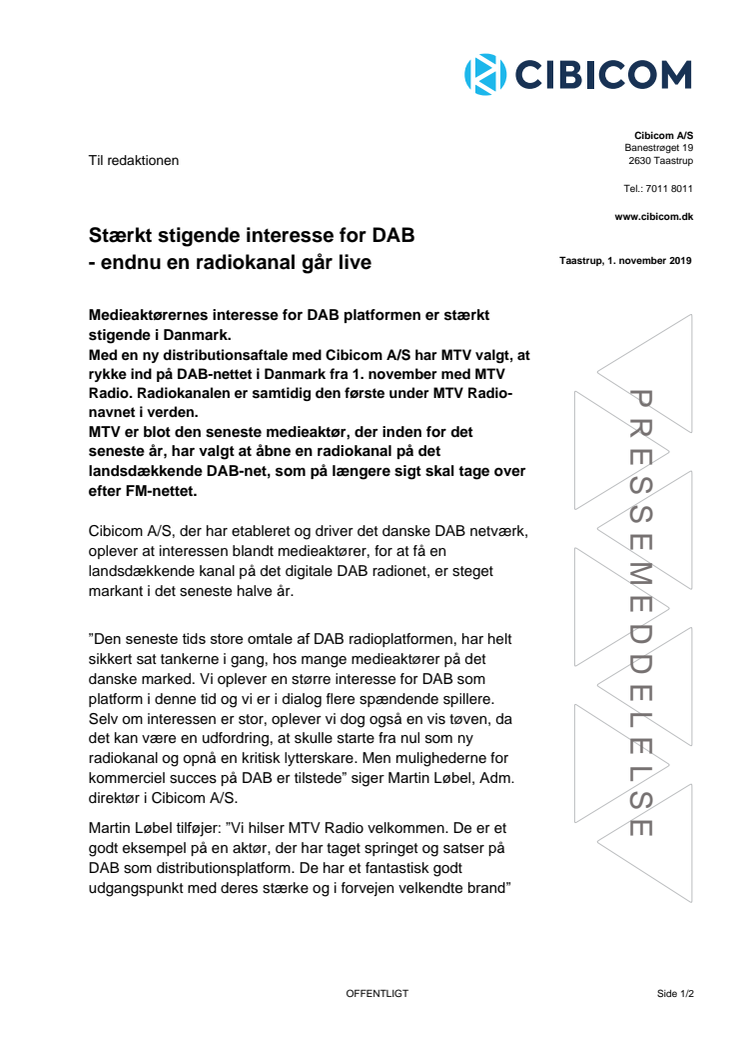 Stærkt stigende interesse for DAB - endnu en kanal går live