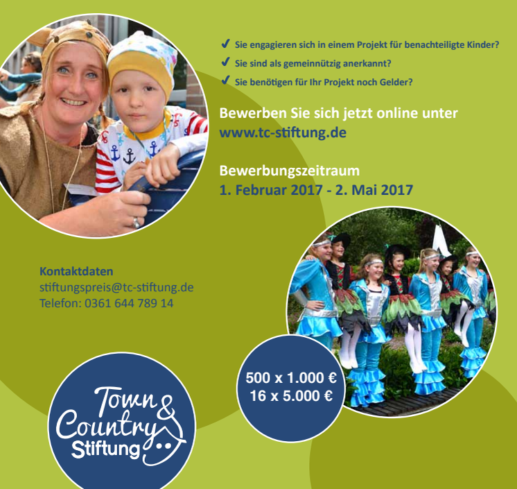 Flyer zum 5. Town & Country Stiftungspreis
