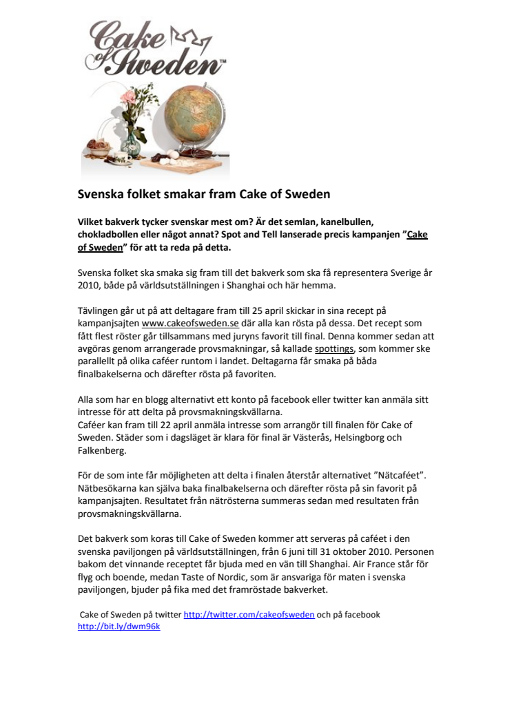Svenska folket smakar fram Cake of Sweden