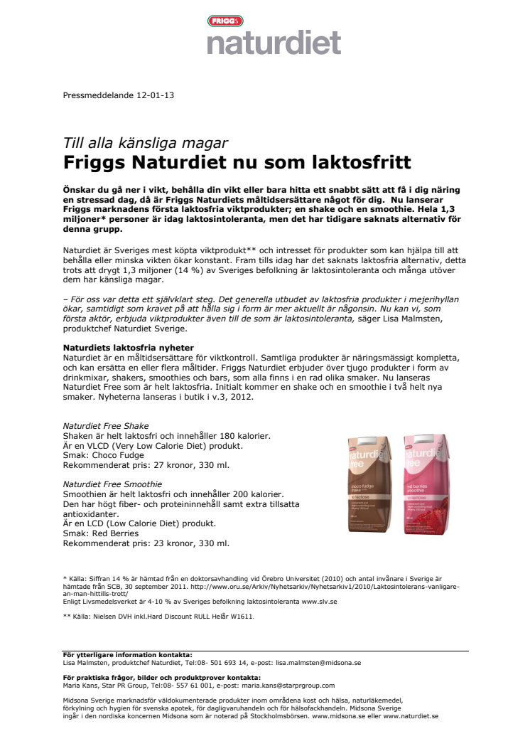 Till alla känsliga magar - Friggs Naturdiet nu som laktosfritt