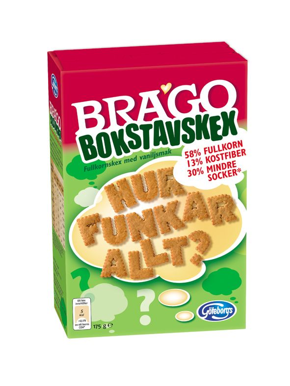 Brago Bokstavskex Grön