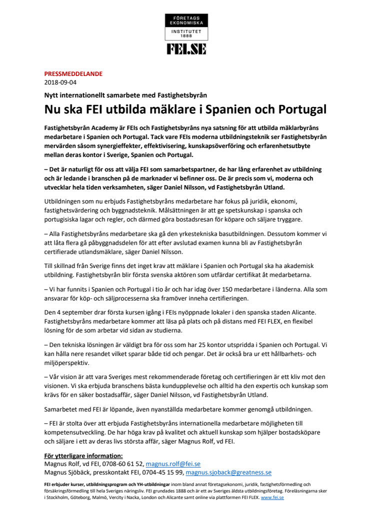 Nu ska FEI utbilda mäklare i Spanien och Portugal