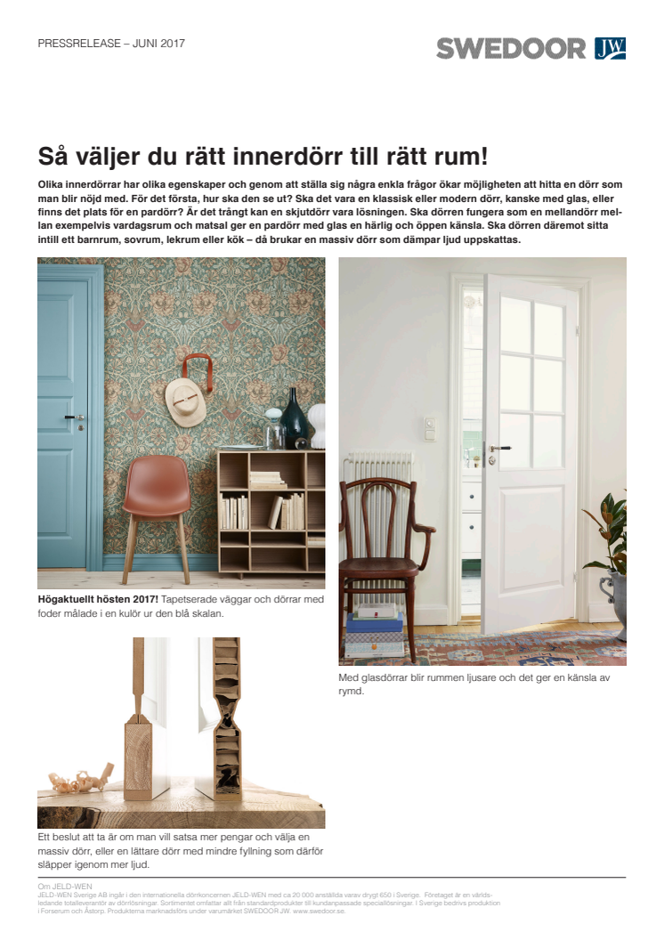 Så väljer du rätt innerdörr till rätt rum!
