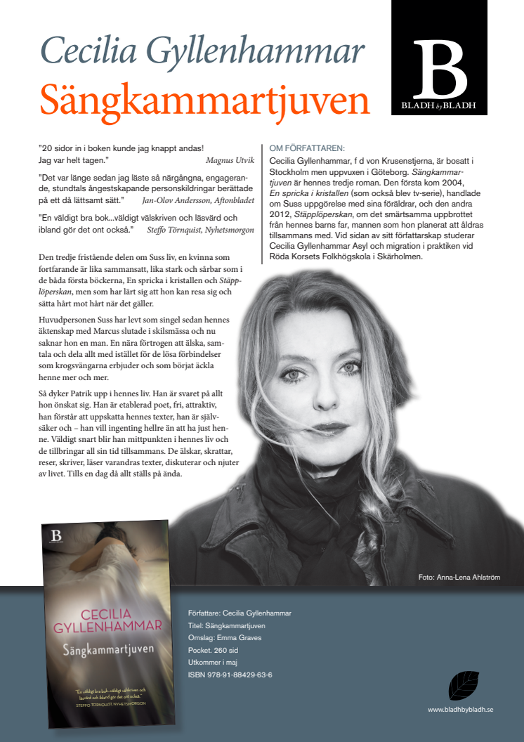Cecilia Gyllenhammars starka bok Sängkammartjuven släpps i pocket