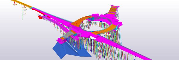 Trafikplats Vega i Haninge, modellen i Tekla Structures