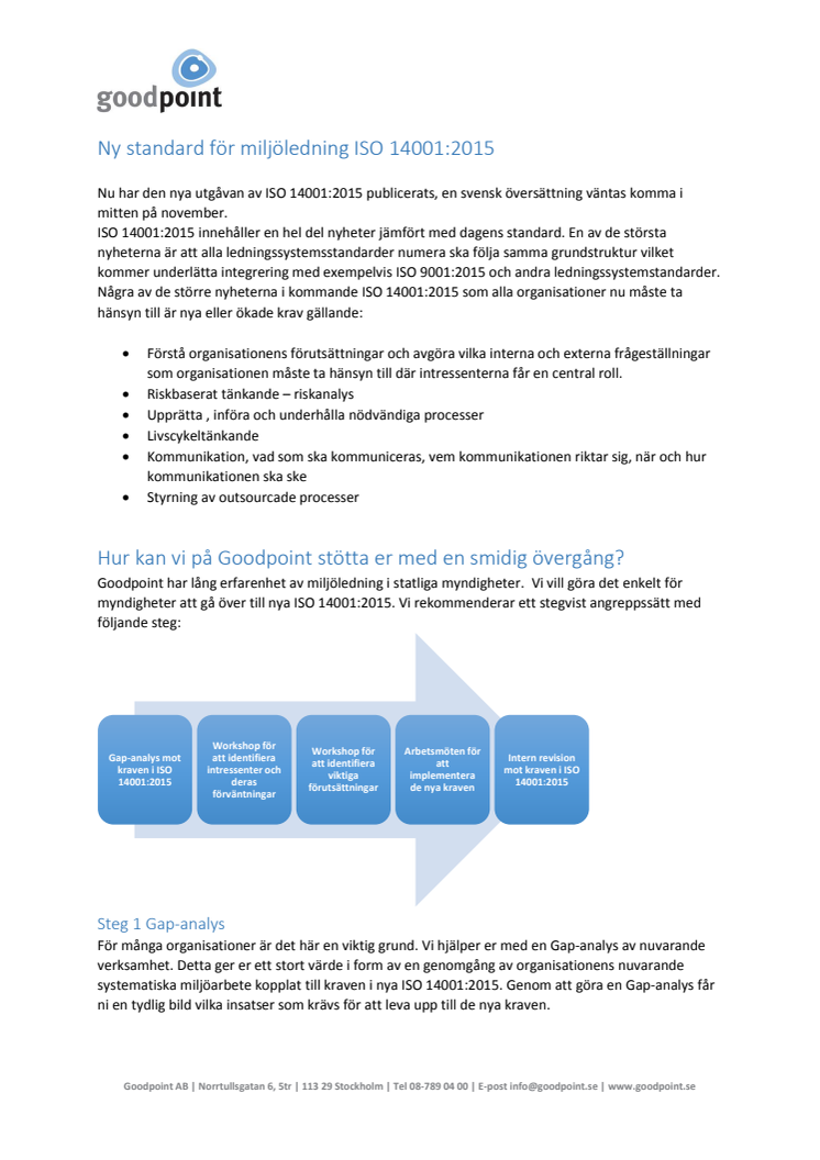Ny standard för miljöledning ISO 14001:2015