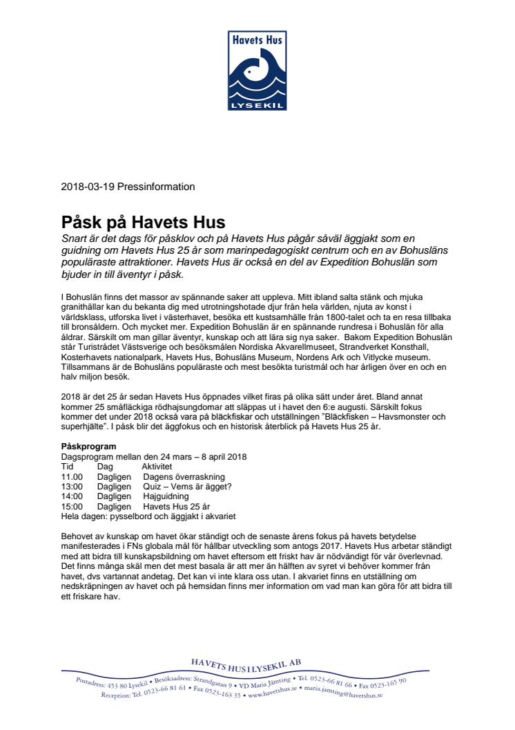 Påsk på Havets Hus