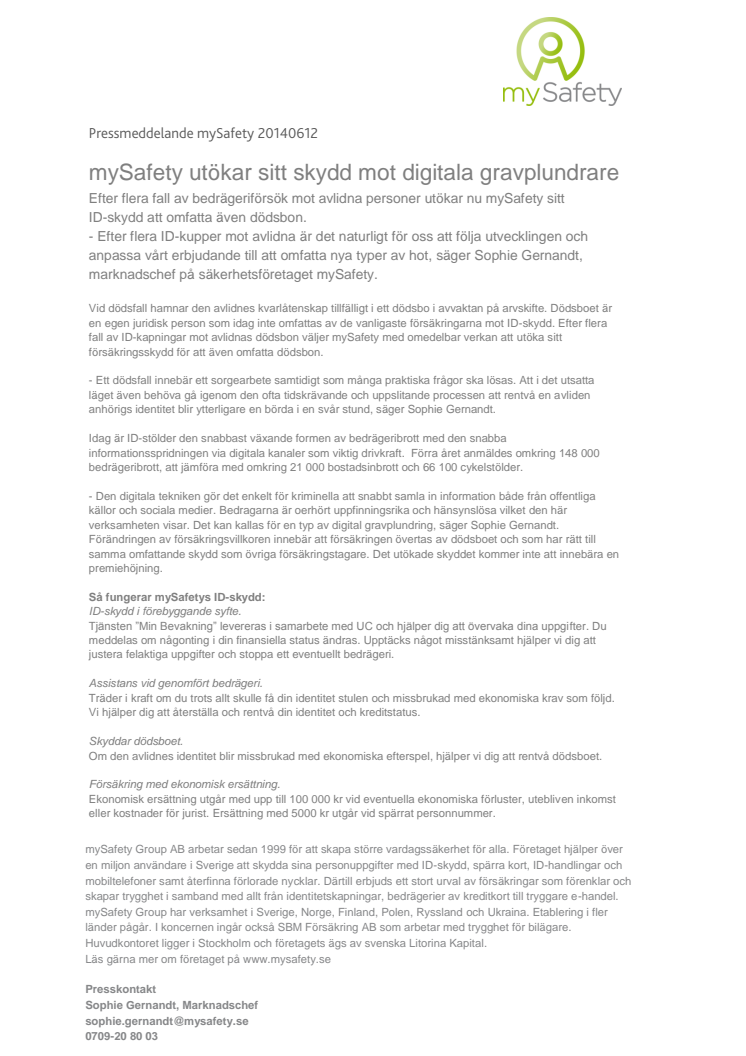 mySafety utökar sitt skydd mot digitala gravplundrare