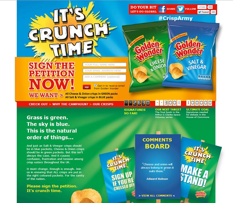 It's Crunch Time: vote for your desired colour packet of crisps!