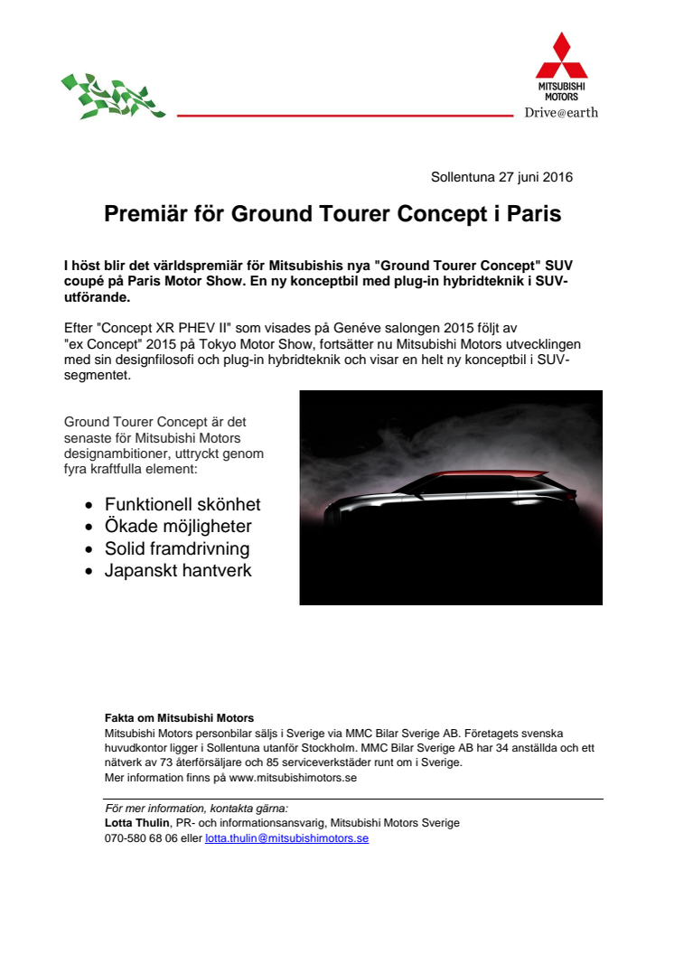 Premiär för Ground Tourer Concept i Paris