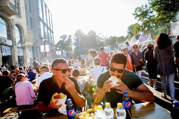 Mattorget på Gustav Adolfs torg under Malmöfestivalen.