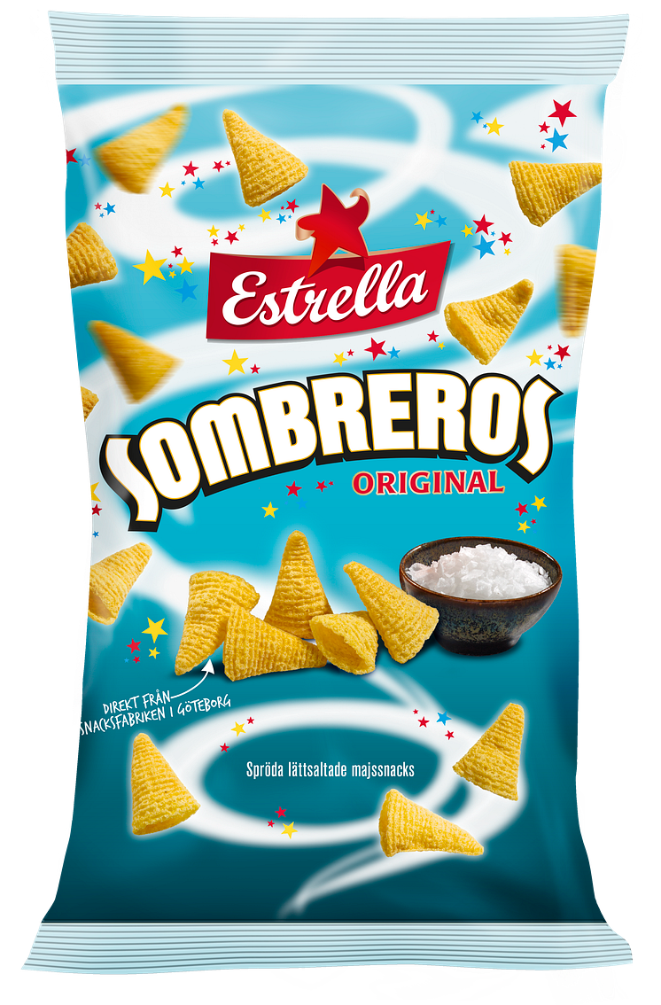 Estrella Sombreros Original finns på Matsmart då 5 gramm (ca 4-5 Sombreros) saknas per påse. 