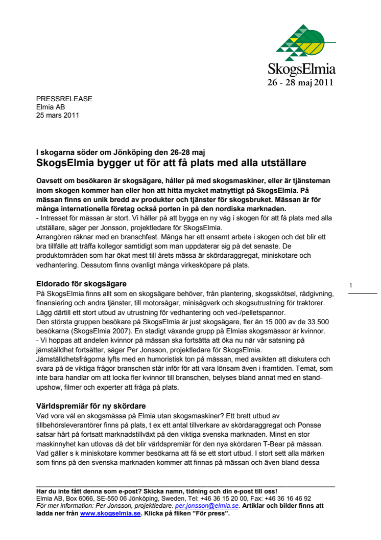SkogsElmia bygger ut för att få plats med alla utställare