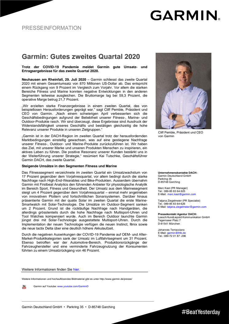 PM Garmin Quartalszahlen Q2