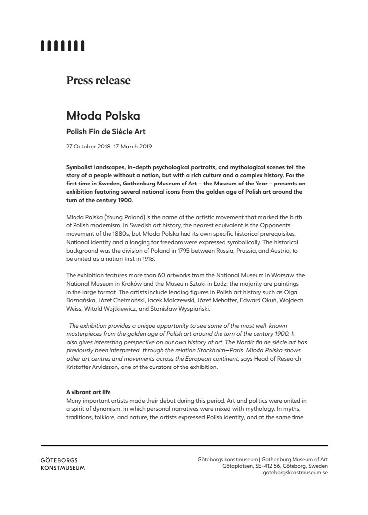 New exhibition: Młoda Polska. Polish Fin de Siècle Art