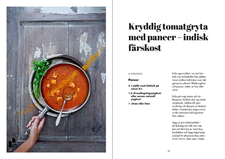 Kryddig tomatgryta med paneer - indisk färskost ur Yogaköket