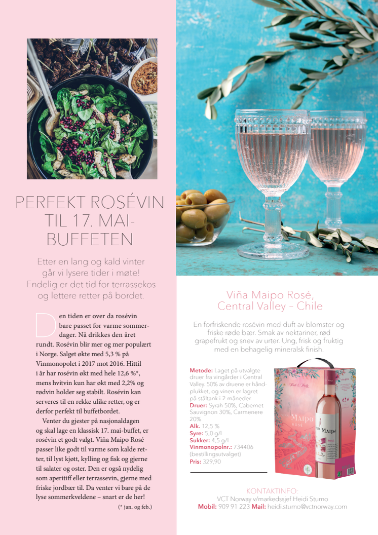 Perfekt rosévin til 17. mai-buffeten