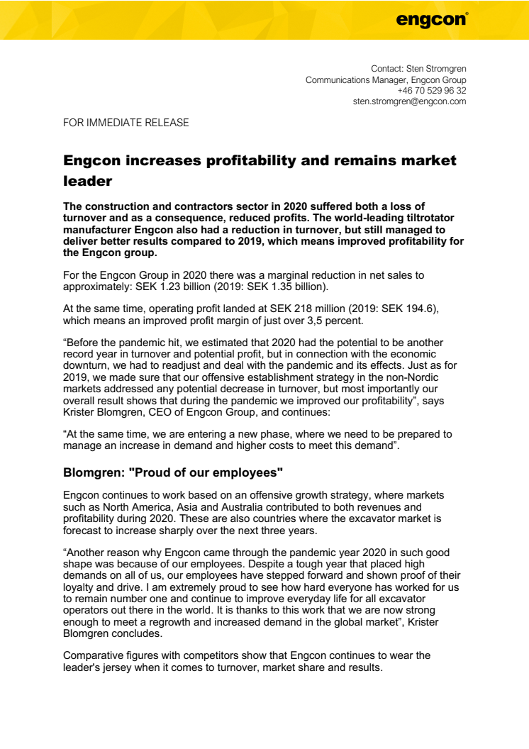 201021_Press_Engcon increases profitability and remains market leader