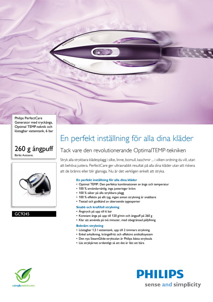 Philips Perfect Care Produktinformation