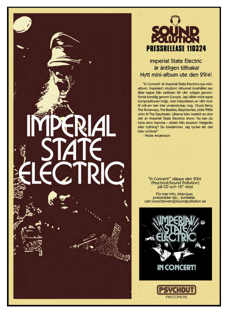 IMPERIAL STATE ELECTRIC är äntligen tillbaka!