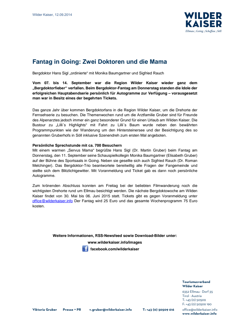 Fantag in Going: Zwei Doktoren und die Mama