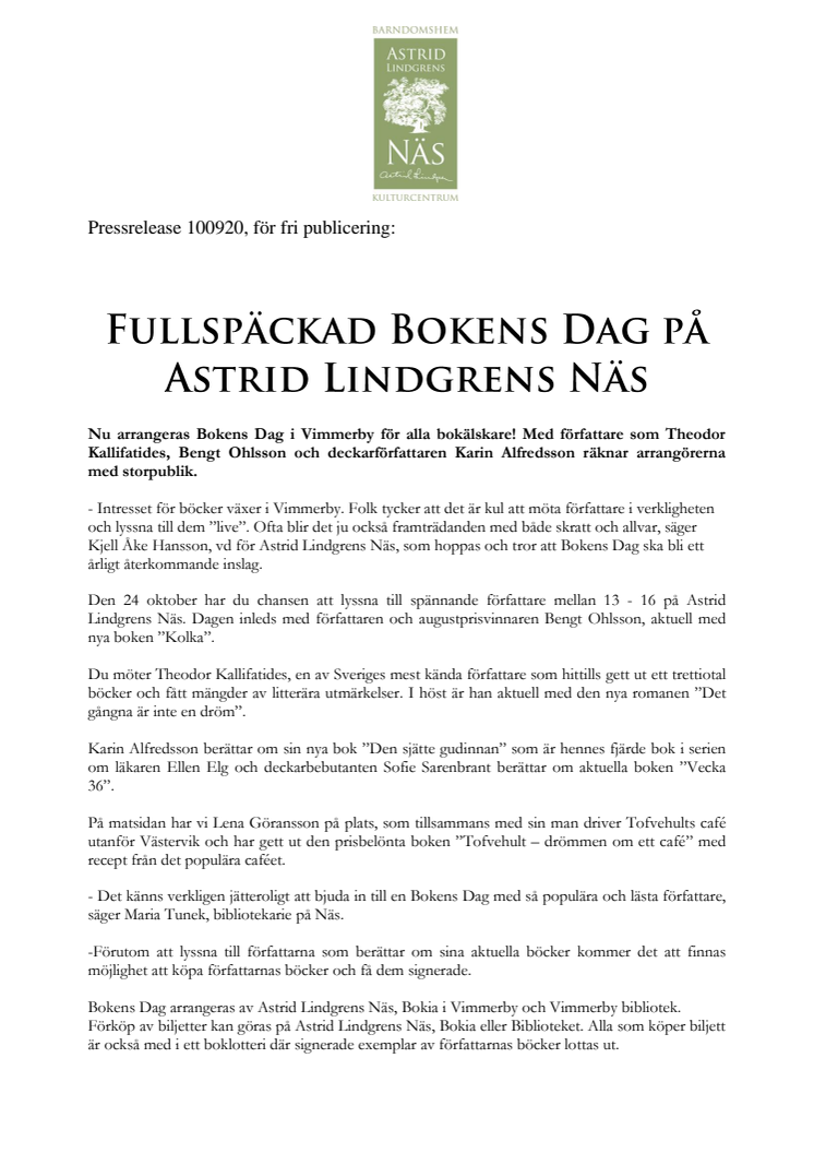 Fullspäckad Bokens Dag på Astrid Lindgrens Näs
