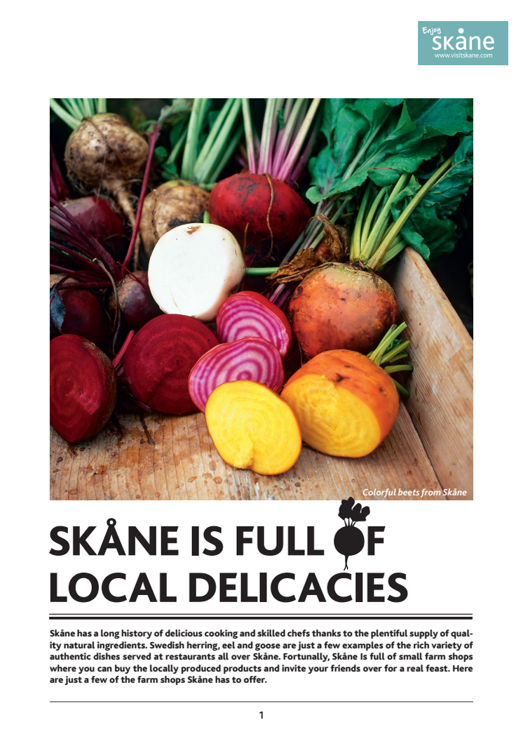 PRESSINFO: Skåne is full of local delicacies