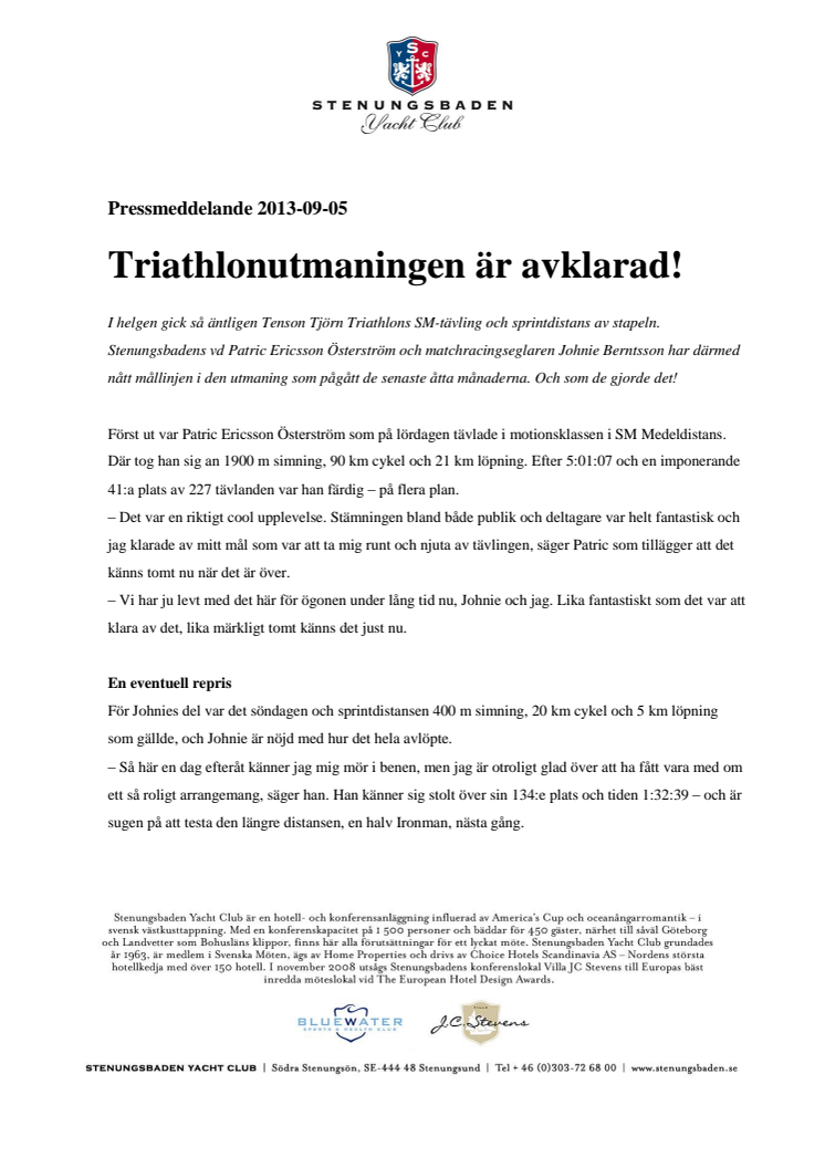 Triathlonutmaningen är avklarad!