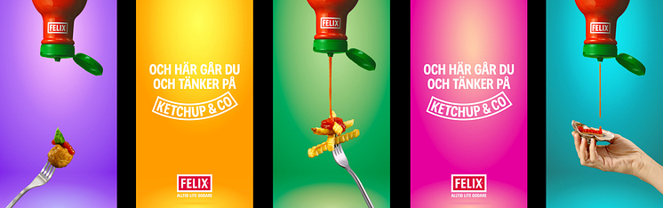 2. Som en del av FELIX nya ketchupkampanj visas båda väntade och oväntade smakkombinationer på utomhustavlor och i SoMe.
