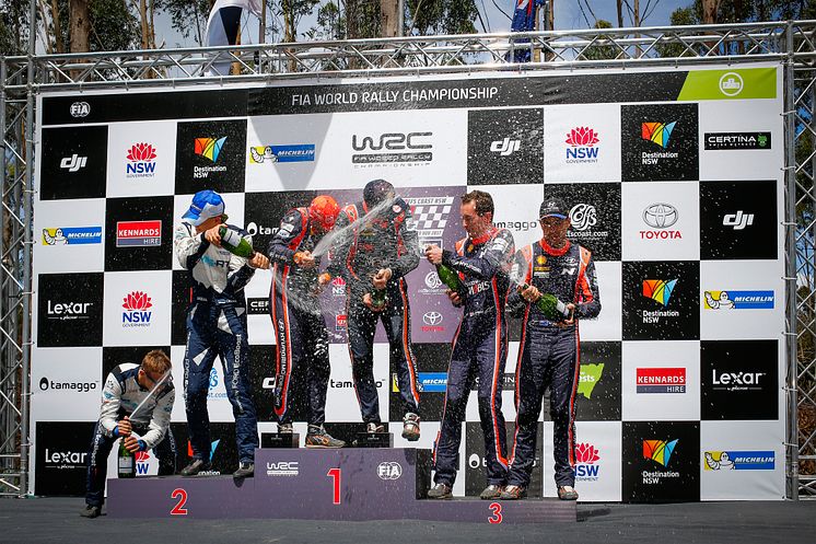 Dubbla pallplatser i Rally Australia för Hyundai Motorsport.