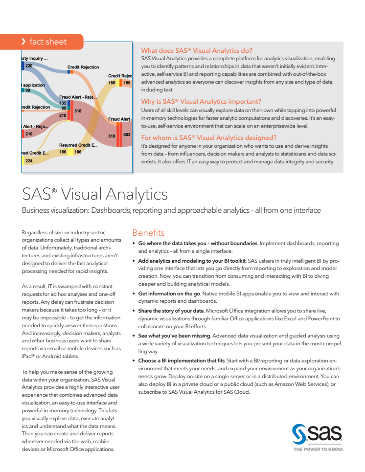 SAS Visual Analytics - Business Visualization