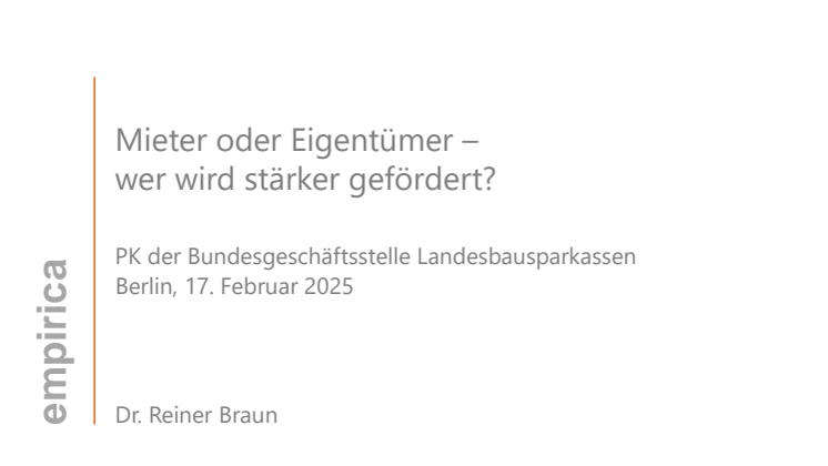 Präsentation „Mieter oder Eigentümer – wer wird stärker gefördert?“